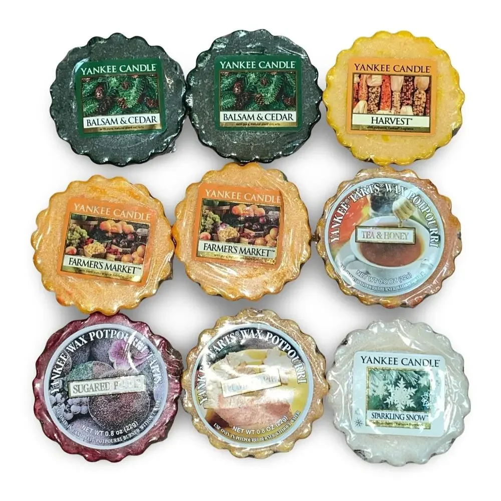 Lot of 9 Vintage Yankee Candle Wax Tarts Fall Winter Holiday Rare Retired Y2K